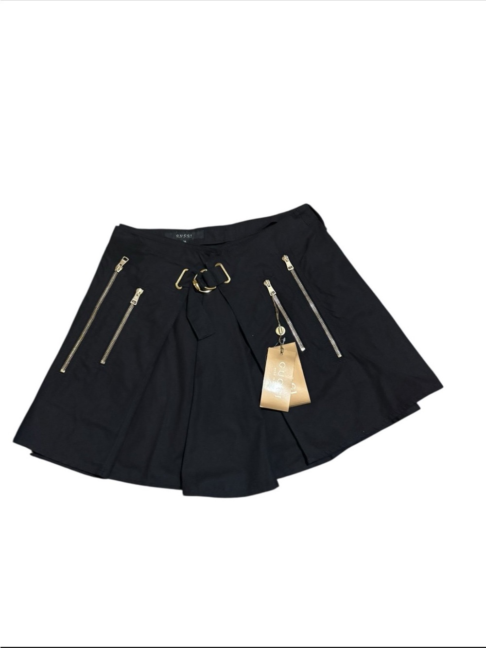 Authentic GUCCI Y2K Denim Skirt with zippered pockets Size 38